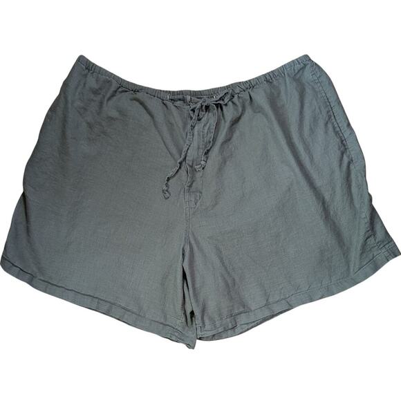 Venezia Jeans Womens Plus Sz 26/28 Green Linen Blend Shorts 6.5" Inseam - Picture 1 of 7